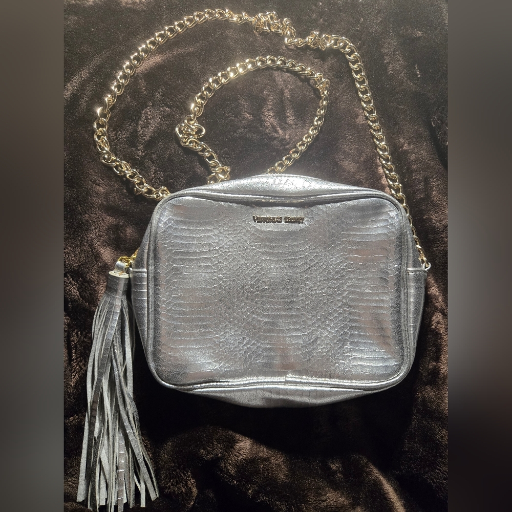 Victoria's Secret Silver Snakeskin design Crossbody Clutch Crossbody Purse